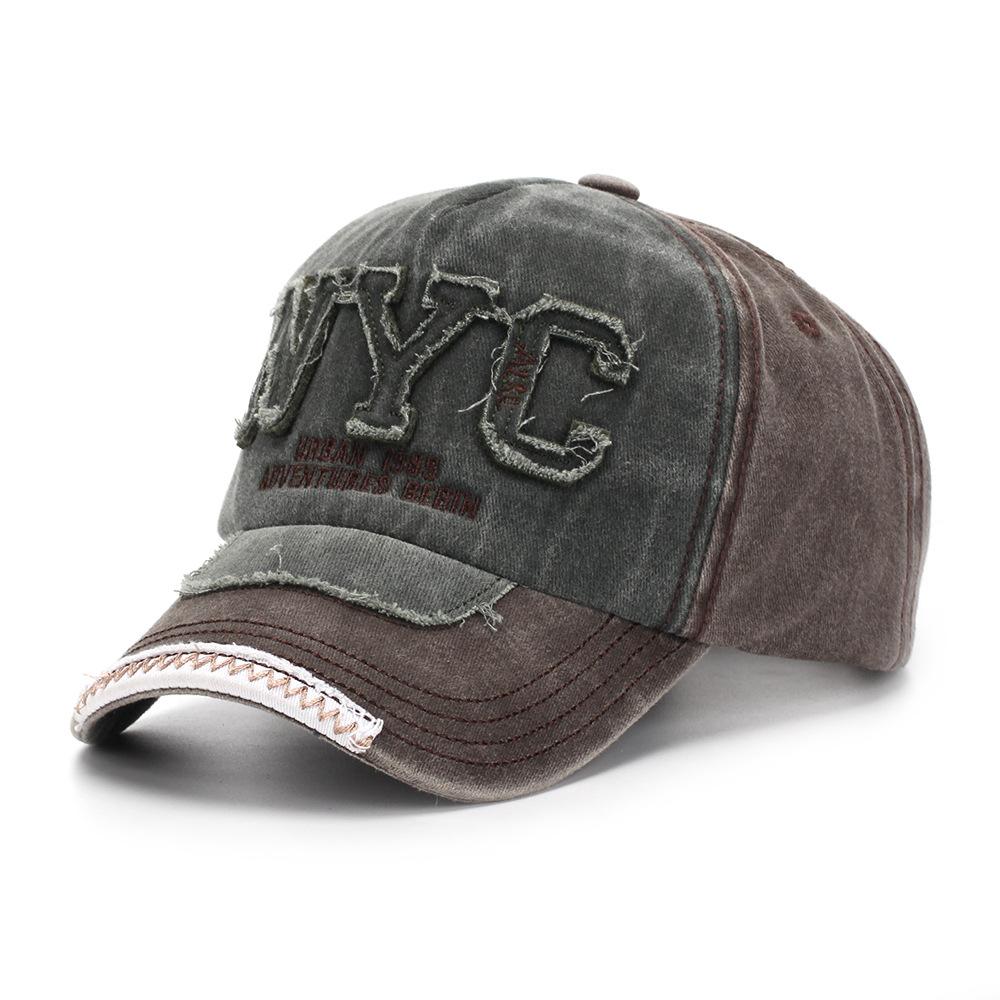European and American men's and women's outdoor peaked cap with vintage letter patches and personalized visor cap
