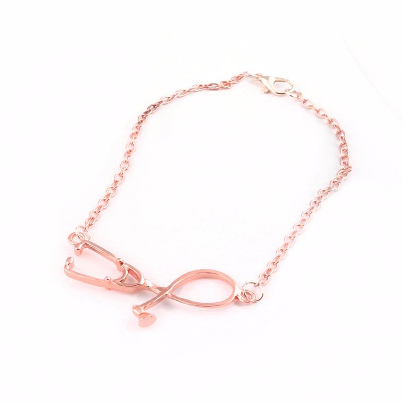 ZRM Fashion Stethoscope Bracelet 3 Colors Alloy Women Bracelet Special Gift For Nurse Doctor Bracelet Bangle Jewelry