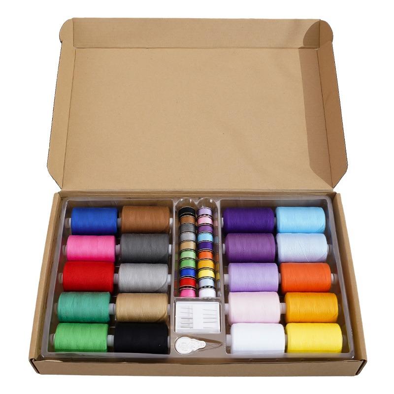 20 Colors 100m 402 Sewing Thread & 20 Colors Tape & Bobbin Needle & Thread Combo Set