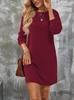 2025 Long Sleeve Autumn/Winter Knit Solid Color Women's Dress