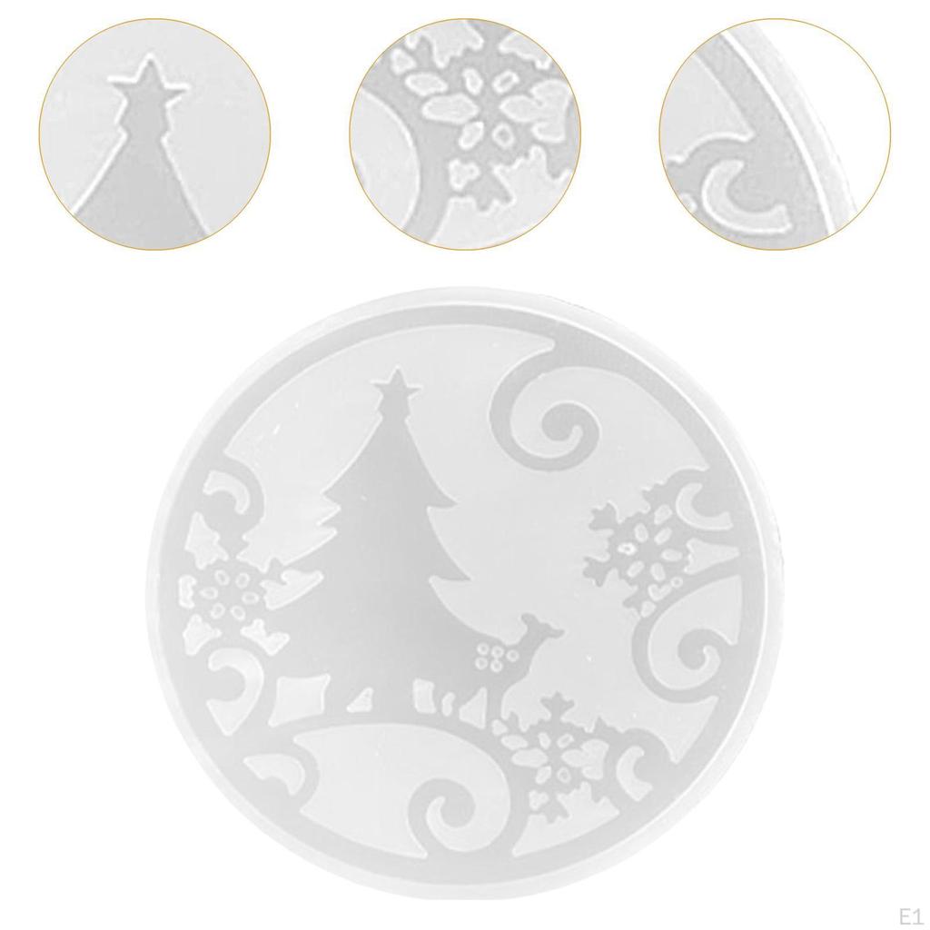 Christmas Coasters Model Crafts Cup Pad Creative Display Resin Epoxy for Living Room Home