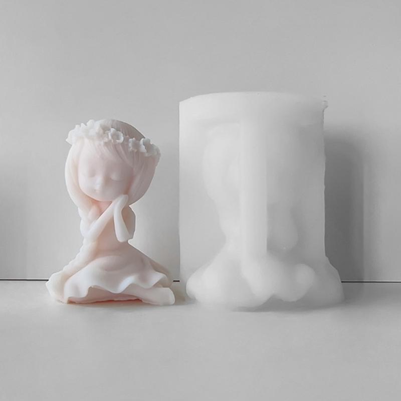 Girl Candle Silicone Mold for Handmade Desktop Decoration Gypsum Epoxy Resin Aroma Candle Mould for Home Decorations