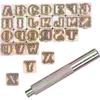 1set 26 Capital Letters Leather Stamping Tool, Metal Fancy Alphabet Stamp Print Kit, Ideal for Leather Art Craftwork Carving