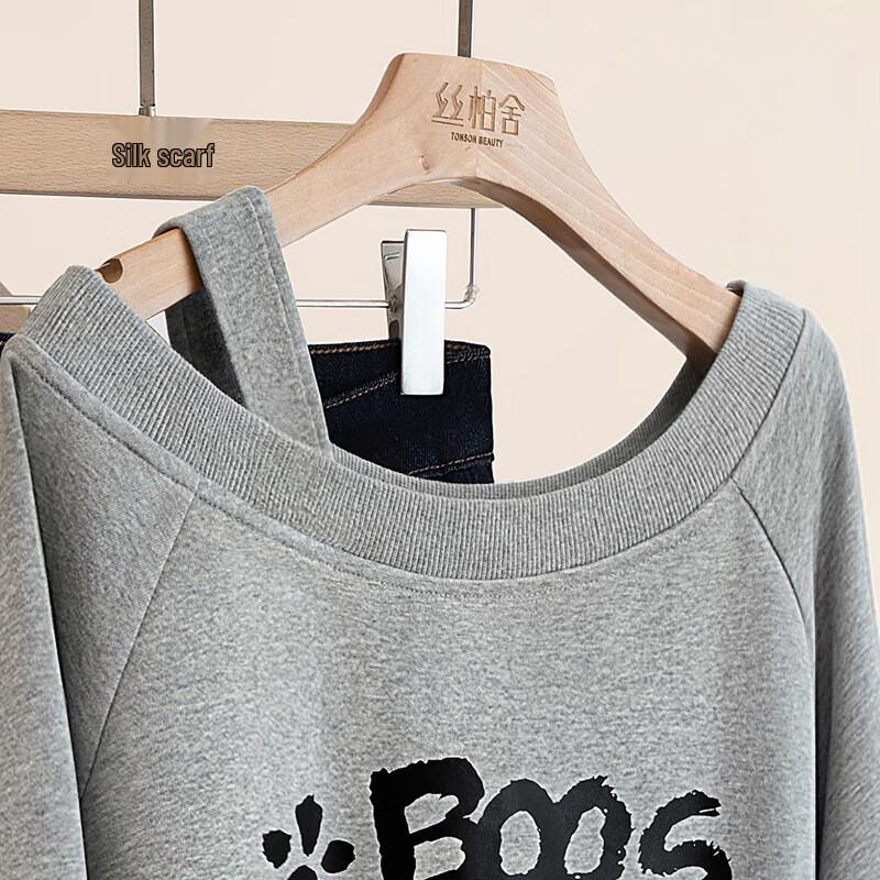 Women's Cartoon Print Off-Shoulder Sweatshirt