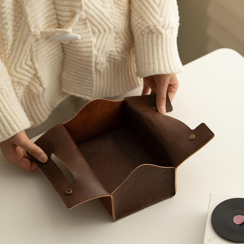 Pu Leather Tissue Box For Living Room With Multi Use Features For Home Decor