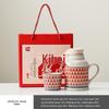 Ru Kiln Ceramic Insulated Teapot Set: Mute Thermos Pot with Teacup and Lid, Large Capacity, Chinese Style Office Cup.