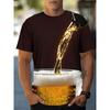 T-shirt da uomo a maniche corte con girocollo e stampa 3D, taglie forti, T-shirt casual estiva