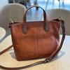 Johnature Leisure Large Capacity Handbag Retro Simple Genuine Leather Shoulder Bags Commuting Versatile Women's Bag