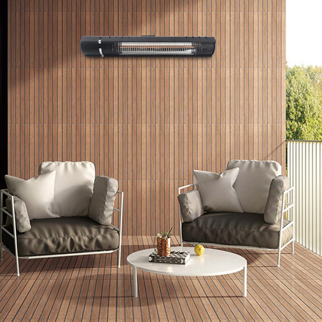Electric Outdoor Heater with Remote Control 3 Speed IP65 Infrared Patio Heater for Restaurant Backyard