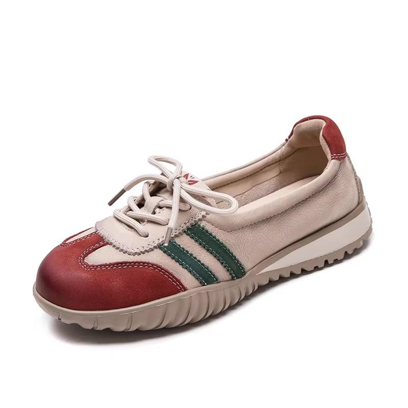 Fashion GKTINOO 2025 Spring New Flat Lace-up Shoes Mixed Colors Comfortable Leisure Soft Soled Women's Slip-on Shoes