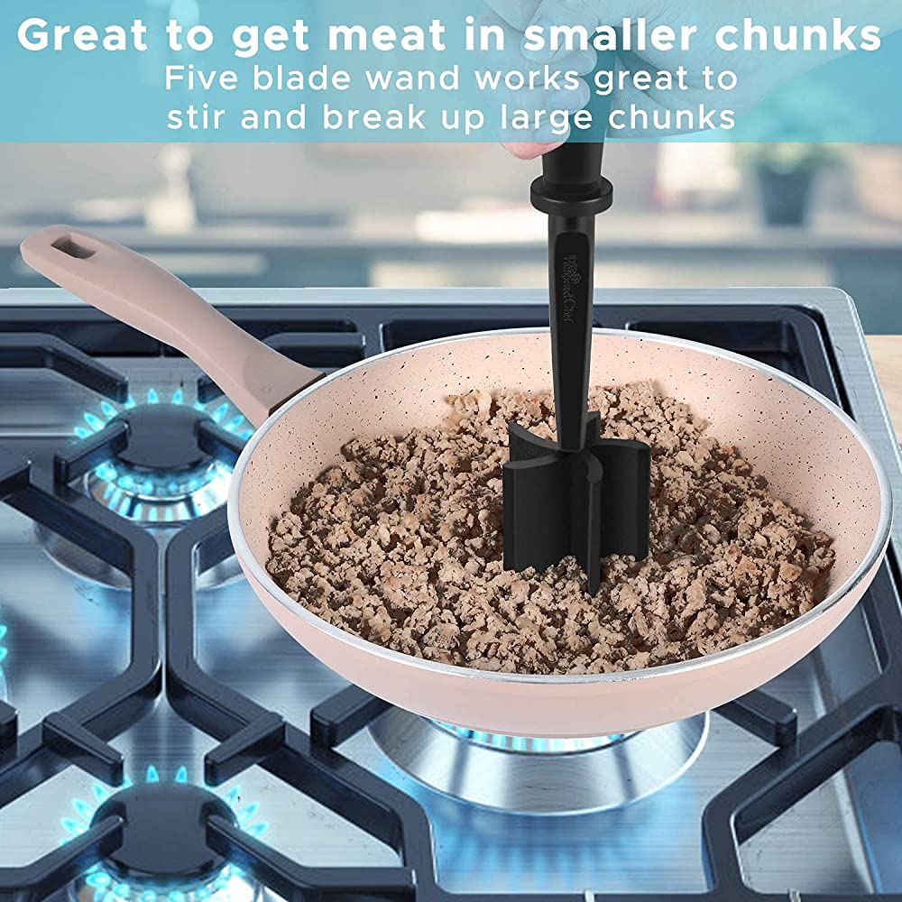 Multifunctional Heat Resistant Meat Masher Nylon Meat Chopper Hamburger Chopper Ground Meat Chopper Utensil Non Stick Cookware