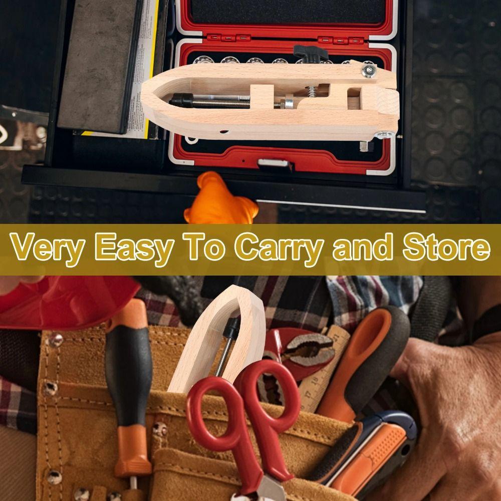 Adjustable Foldable Wooden Clamp Wood Extended Base Plate Leather Tool Wood Sewing Clip Anti-slip Hand Stitching