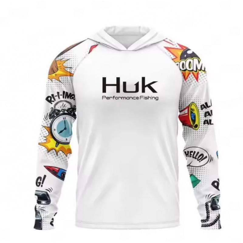 HUK Men's Performance Fishing Hoodie UV Protection Breathable Long Sleeve Shirt