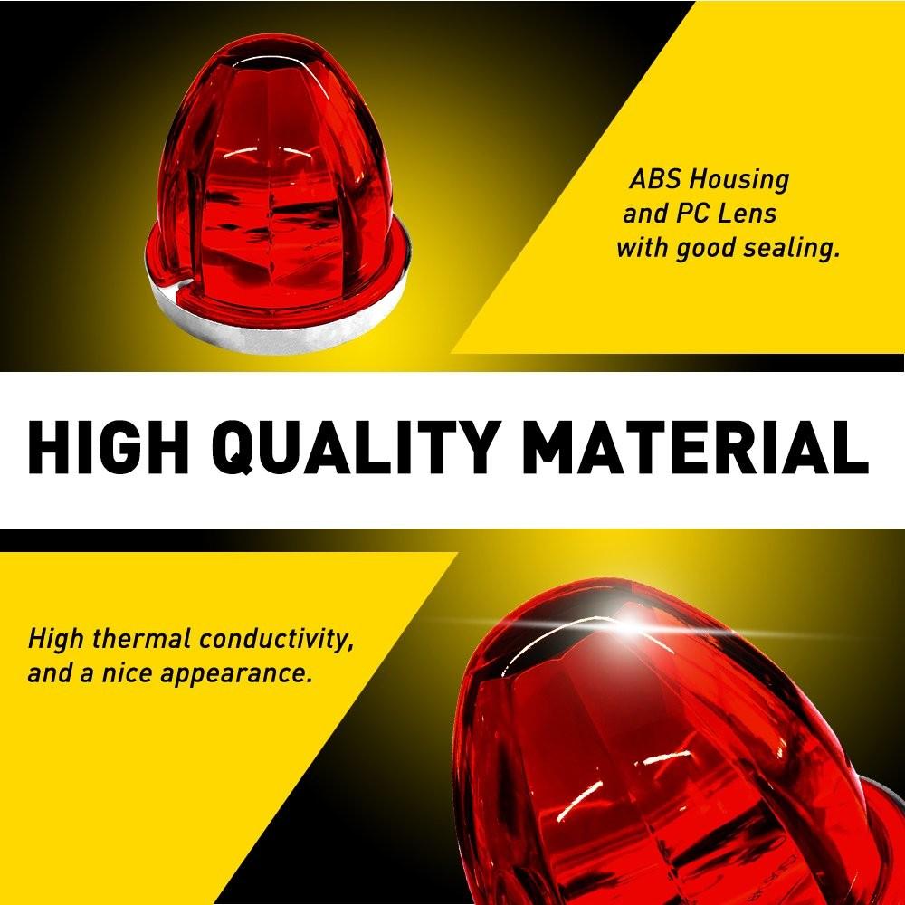 2x LED Red Watermelon Lights Side Marker Truck Trailer Turn Signal Light 12V