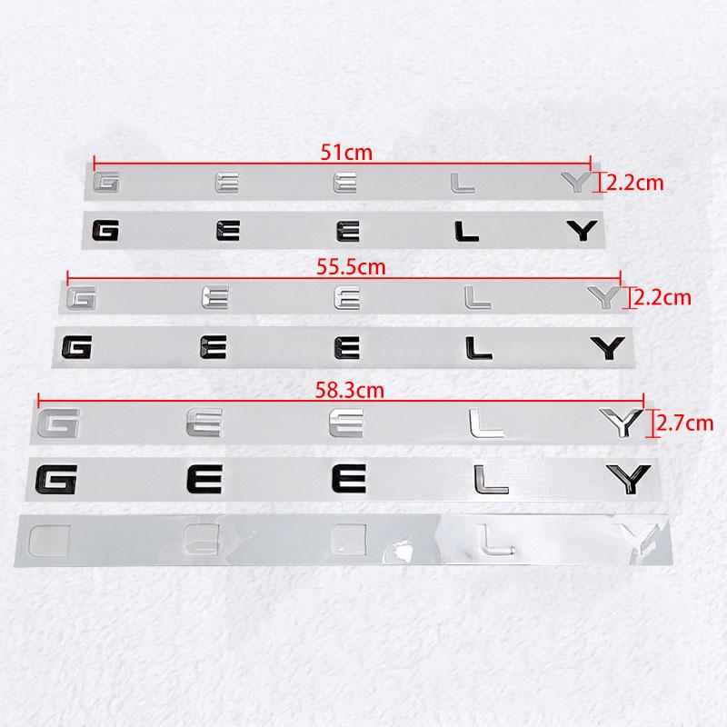 1Pc GEELY letter labeling car stickers for GEELY series big small rear trunk badge rear boot emblem coolray monjaro emgrand refit