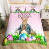 Happy Easter Bedding Set Cartoon Rabbit Egg Duvet Cover Full Kids Pink Purple Cute Bunny Comforter Cover Cute Animal Quilt Cover