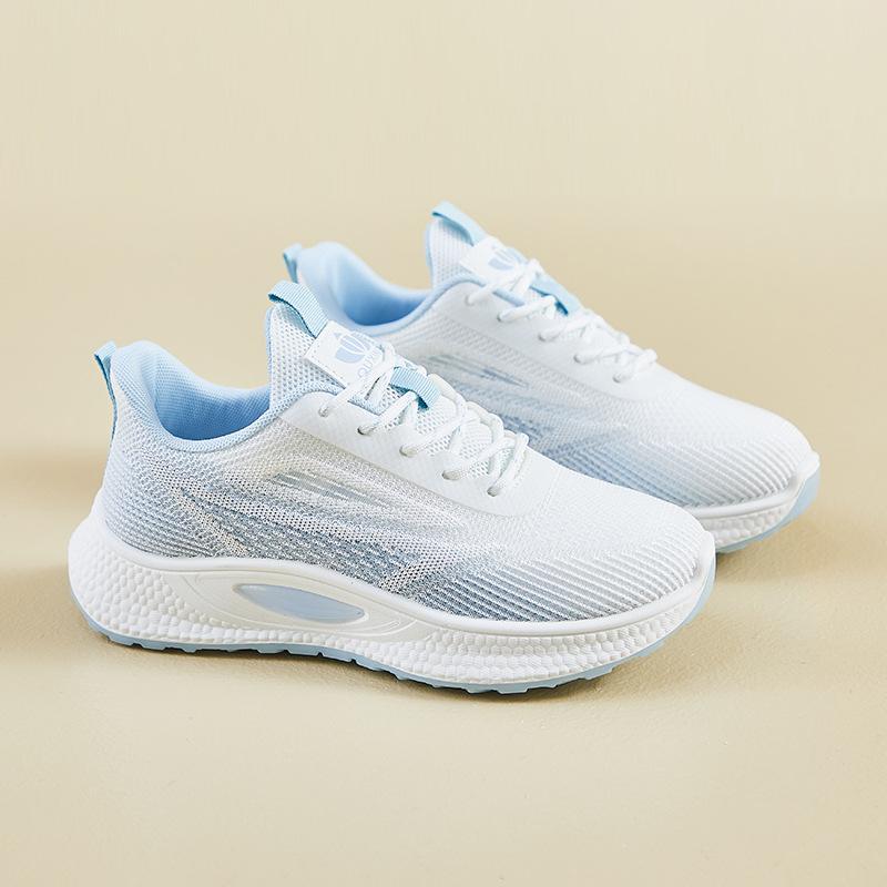 Flying Knitted Sports Shoes for Women In Spring New Style Student Running Casual Shoes To Increase High Street Photography Q1002