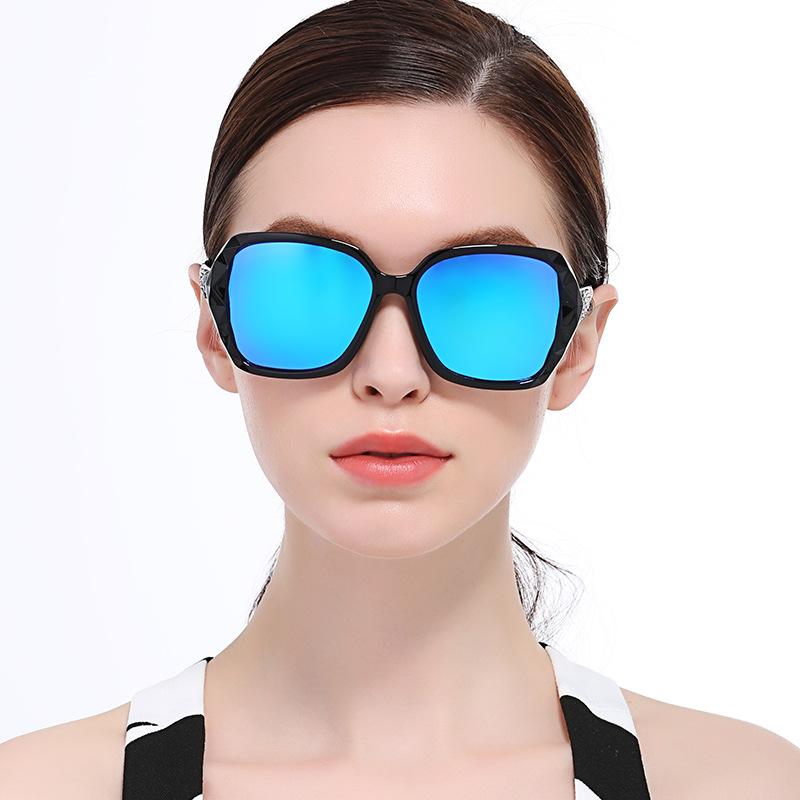 New European and American fashion polarized sunglasses women's large frame colorful series sunglasses anti-ultraviolet tide