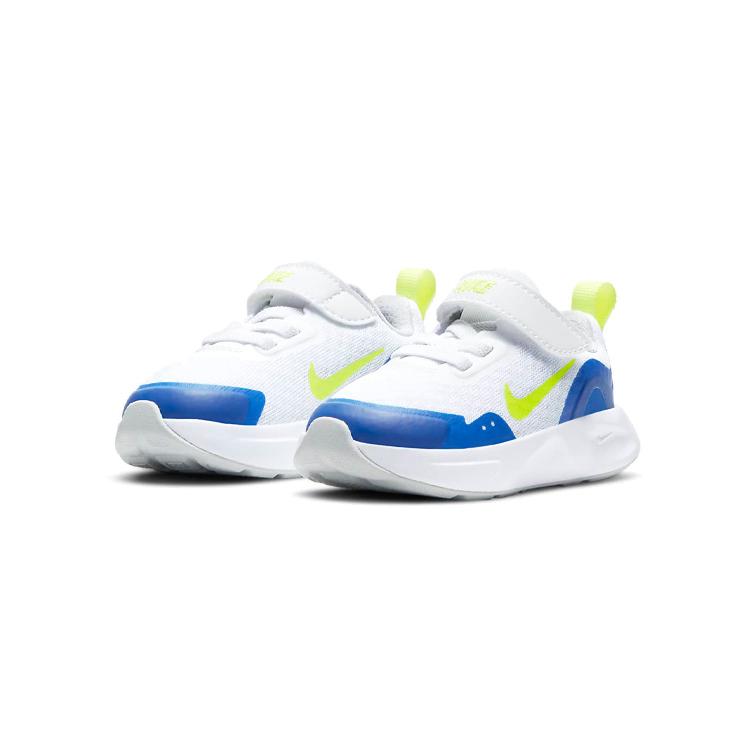 Nike Wearallday Slip Resistant Cushioning Abrasion Resistant Breathable Low top Toddler Shoes White Green Blue CJ3818-104