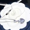 Musla 100% Pure 925 Sterling Silver Necklaces For Women Pave Aaa Zircconia Love Heart Shape Water Drop Pendant Fine Jewelry
