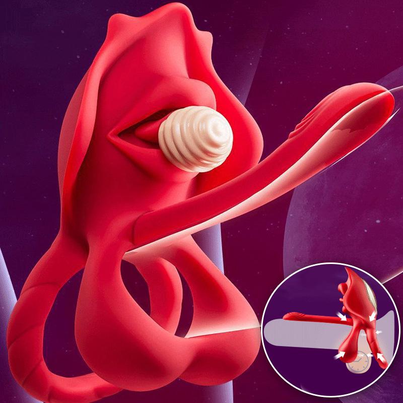 Inel de blocare cu gură mare realist, stimulator clitoridian pentru limbă și gură, jucărie sexuală pentru cupluri adulte, pentru bărbați și femei, jucărie sexuală