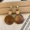 Brown Wooden Drop Earrings Flower Beads Dangle Earrings New Woven Tassel Earrings  Beach