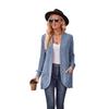 Autumn New Popular Solid Color Pit Strip Brushed Casual Splicing Long-sleeved Cardigan Jacket