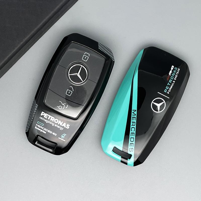 Autocollant de Voiture Mode Cool Style Piste Coque de Protection pour Clé de Voiture Pour Mercedes Benz Classe A C E S G GLC CLE CLA GLB W177 W205 W213 W