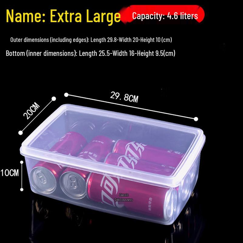 ZISIZ Rectangular Transparent Plastic Food Storage Box Set