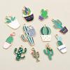 10 Stück Emaille Kaktus Blume Pflanze Charms Anhänger für Schmuckherstellung Zubehör Öl DIY Halskette Ohrringe Schmuckteile Zubehör
