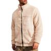 Giacca in Pile con Zip da Uomo Collo Alto Slim Fit Casual Autunno Inverno Capispalla Fibra di Poliestere Giacche Ispessite