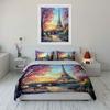 Eiffel Tower With Spring Riverside Scene Duvet Cover Set With 3D Printing Design Soft Polyester Bedding Set All-Season Comfort