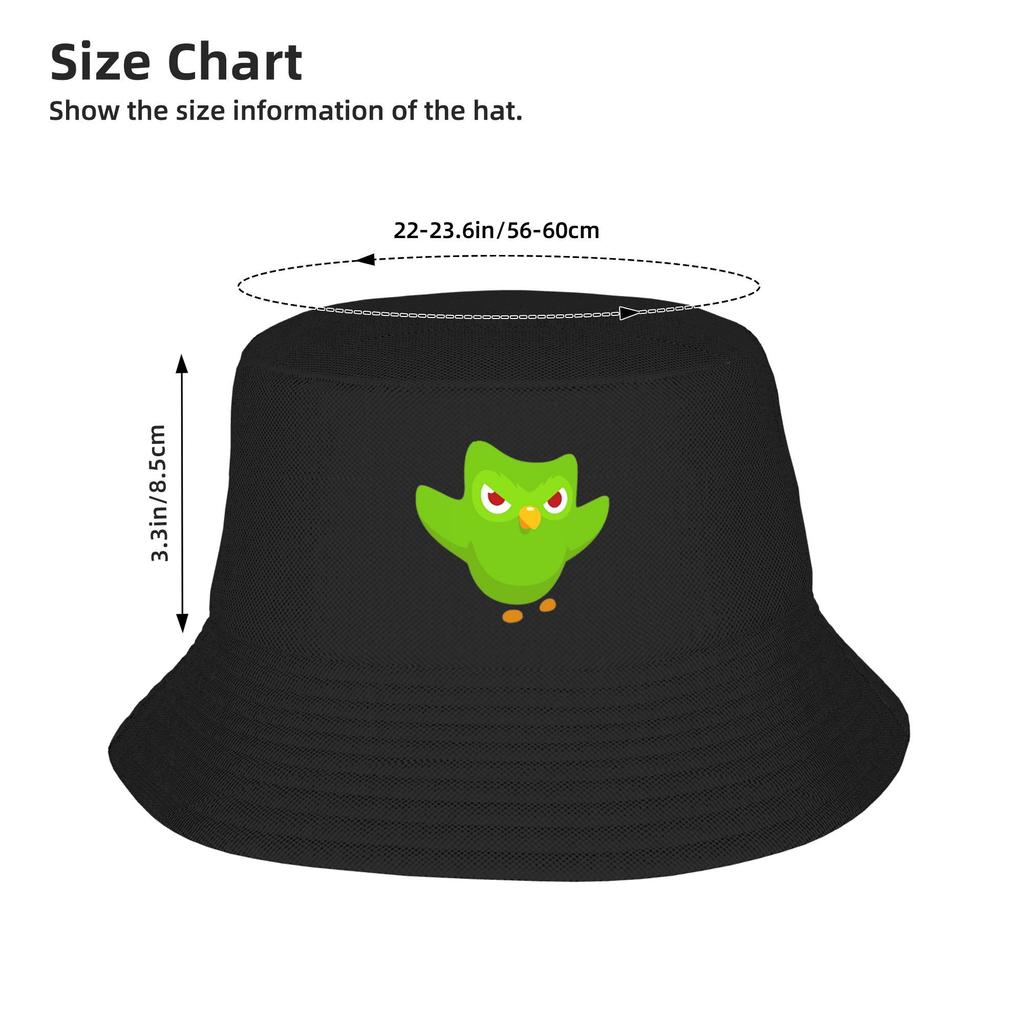 Cappello da pescatore Duolingo Owl Duo Cappello Panama Cappelli Bob Moda da esterno Reversibile Per Estate Spiaggia Pesca Unisex Cappellini da pescatore