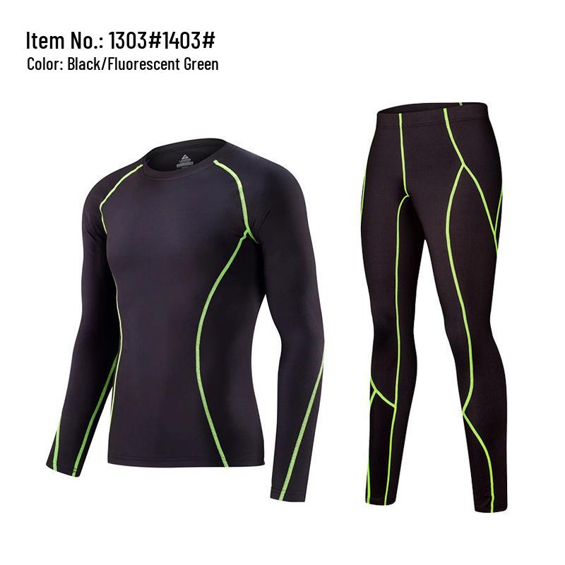 Slim Fit Long Sleeve Quick-Dry Sportswear Set with Fleece Lining for Running and Yoga