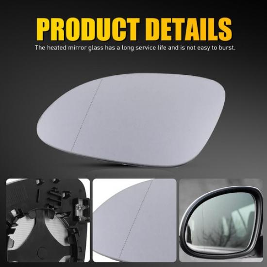 Side Mirror Glass For VW Tiguan (5N) 2009-2017 Heated W/Backing Driver Left Side