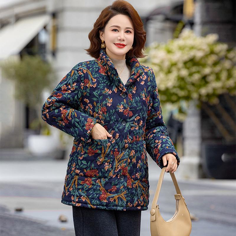 Maternity Winter Velvet Cotton Jacket for Middle-Aged and Elderly Women - Warm, Stylish, and Loose Fit