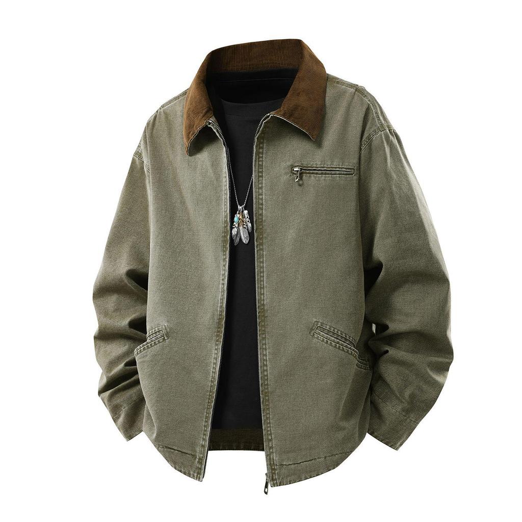 Herren Kunstlederjacke im Zweiteiler-Look: Winddicht, Lockere Passform, Jugendlicher Stil für Herbst/Winter