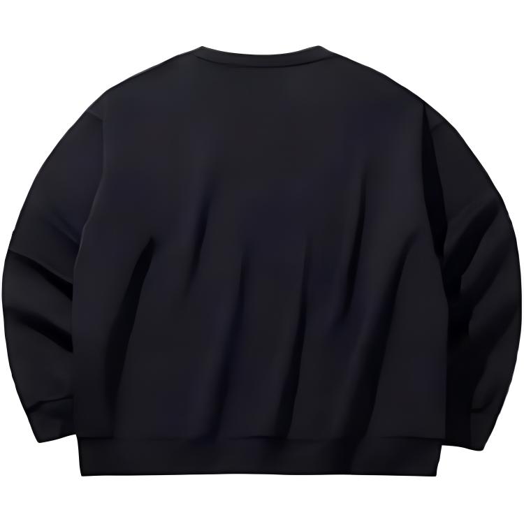 Anta Casual Loose Warm Crew Neck Sweatshirt Men Tops Basic-Black 952448701-4