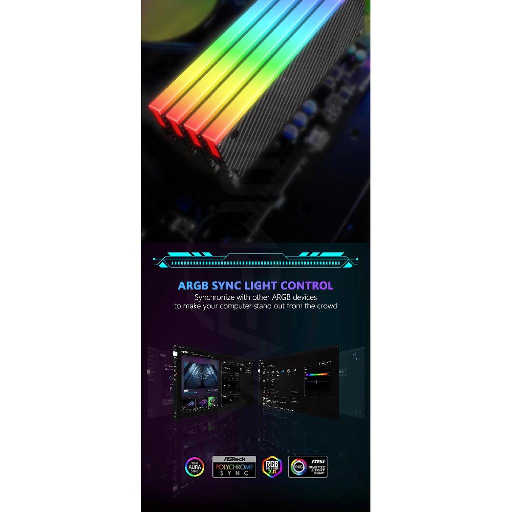 JUMPEAK R02 Computer ARGB Memory Module Heatsink Shim Cover Wavy Enhanced Cooling DDR3 DDR4 DDR5 PC RAM Cooler Radiator Armor