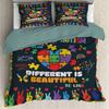 3D Building Block Pattern Duvet Cover Set Boys Girls Bedroom Fun Brick Printing Bedding Set Geometric Rectangle Comforter Cover