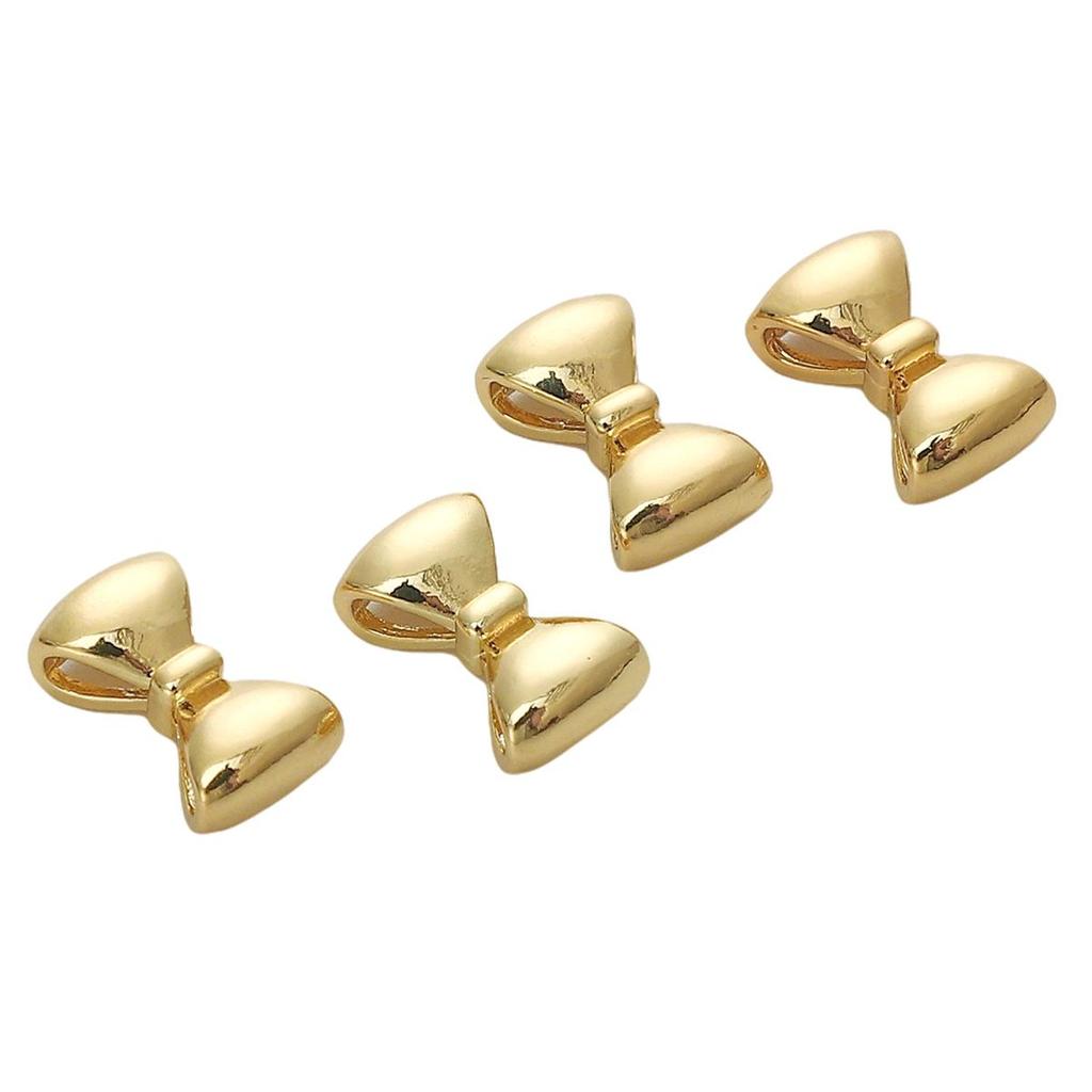 Copper Smooth Bow Tie Partition Bead For DIY Jewelry Making Craft Accessories