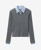 MIND BRIDGE WOMEN [W] Shirt Layered Ribbed Knit - 2 Colors