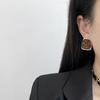 Flocking Maillard leopard print round stud earrings retro temperament niche earrings earrings