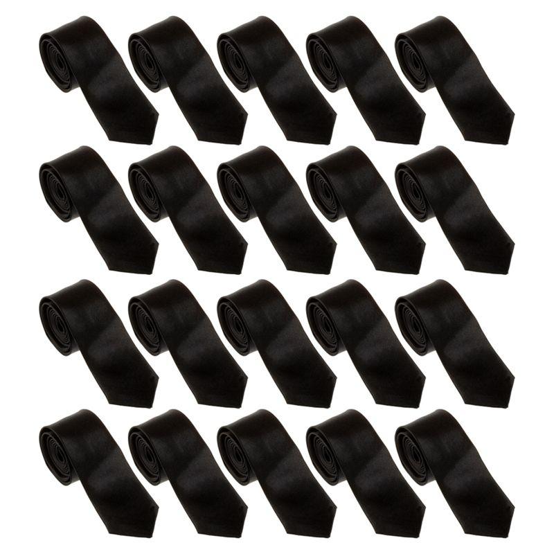 

TEXU 20X Unisex Casual Necktie Skinny Slim Narrow Neck Tie - Black