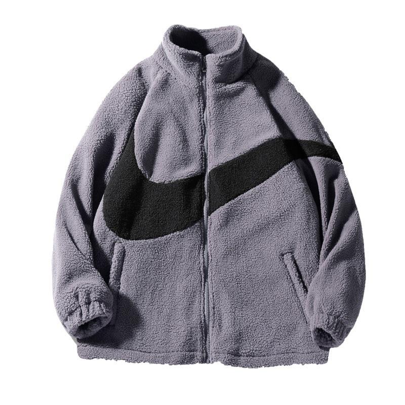 Autumn and Winter Thickened Warm Big Hook Fashion Men's Lamb Wool Sports Jacket Youth Fleece Cardigan Jacket