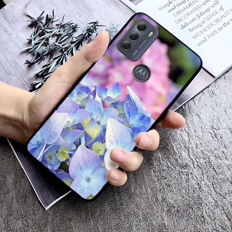 Etui na telefon z motywem hortensji dla Motorola Edge 50 40 Pro 40 30 Ultra Neo G Power G Stylus G Play E32 E20 E40