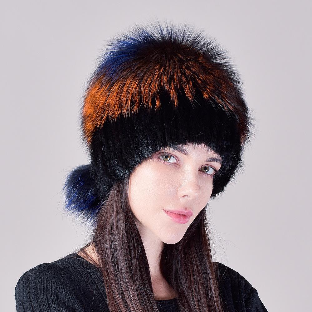 Autumn And Winter Mink Fur Hat Children Hand Woven Hat Imitating Fox Fur Grass Hat Women