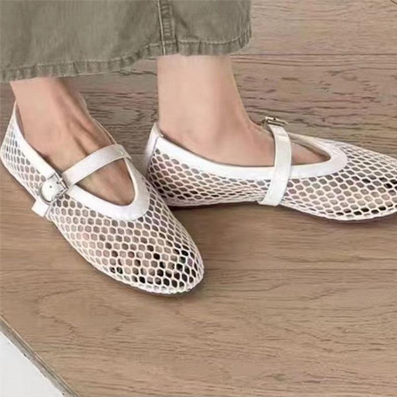 Fashion Summer Women Shoes Round Toe Flat Heel Mesh Sandals for Women Breathable Mary Janes Shoes zapatos de mujer WSH5326