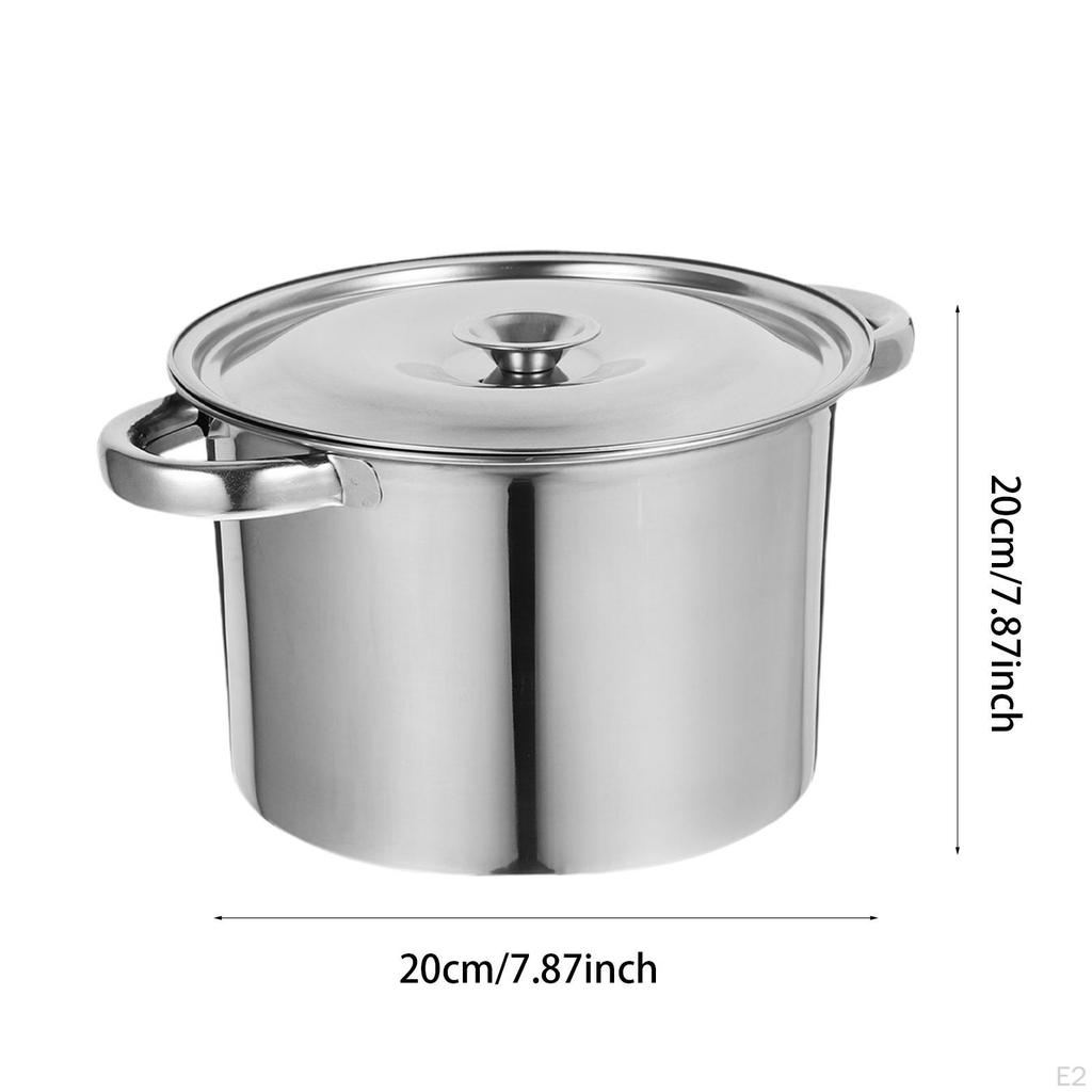 Suppentopf, Edelstahl mit Deckel, Shabu-Shabu-Topf, leicht zu reinigen, Kochgeschirr, 20 cm Suppentopf für draußen