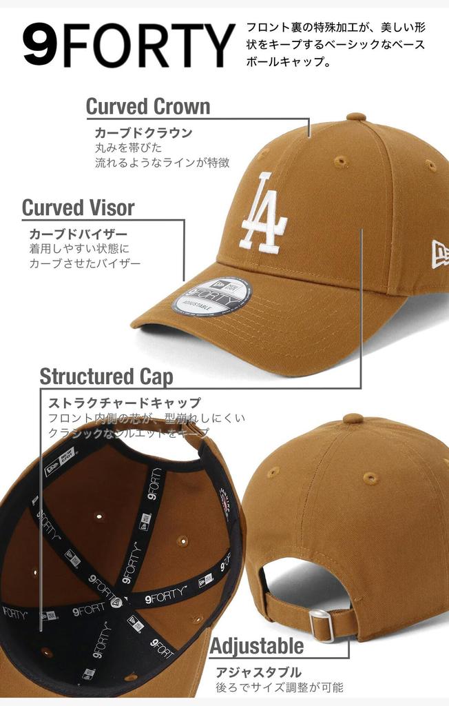 New Era LANY 9FORTY ONSPOTZ Special Edition LA Toasted Peanuts FREE 9Forty Cloth Strap Washed Cotton MLB Los Angeles Dodgers Cap